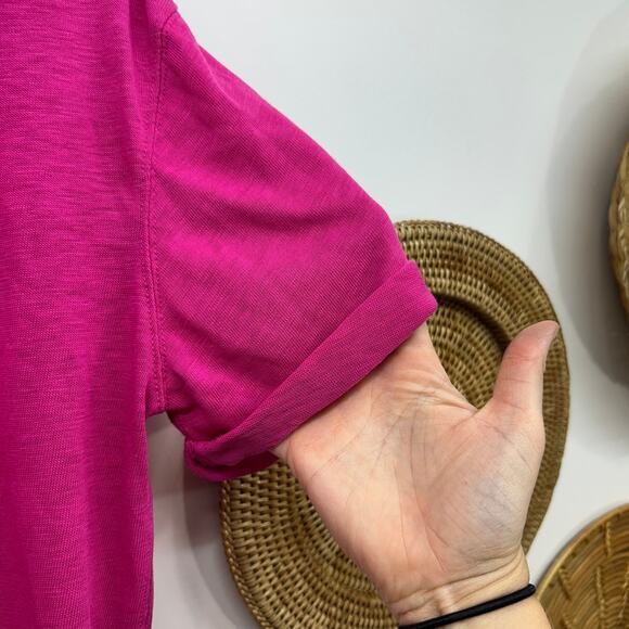 Free People Pink Cotton Blend Oversized Short Sleeve Tee T-Shirt XS Lightweight - Picture 5 of 7